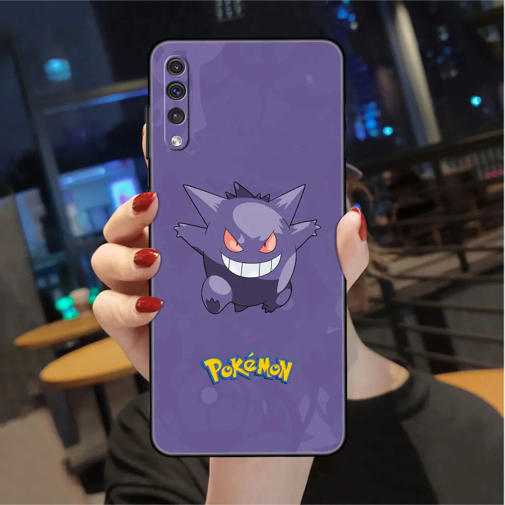 Case For Samsung Galaxy A50 A70 A30 A20s A20e A10 A40 A10s A10e M52 M51 M30s M13 5G Black Phone Cover Pokemon Pikachu