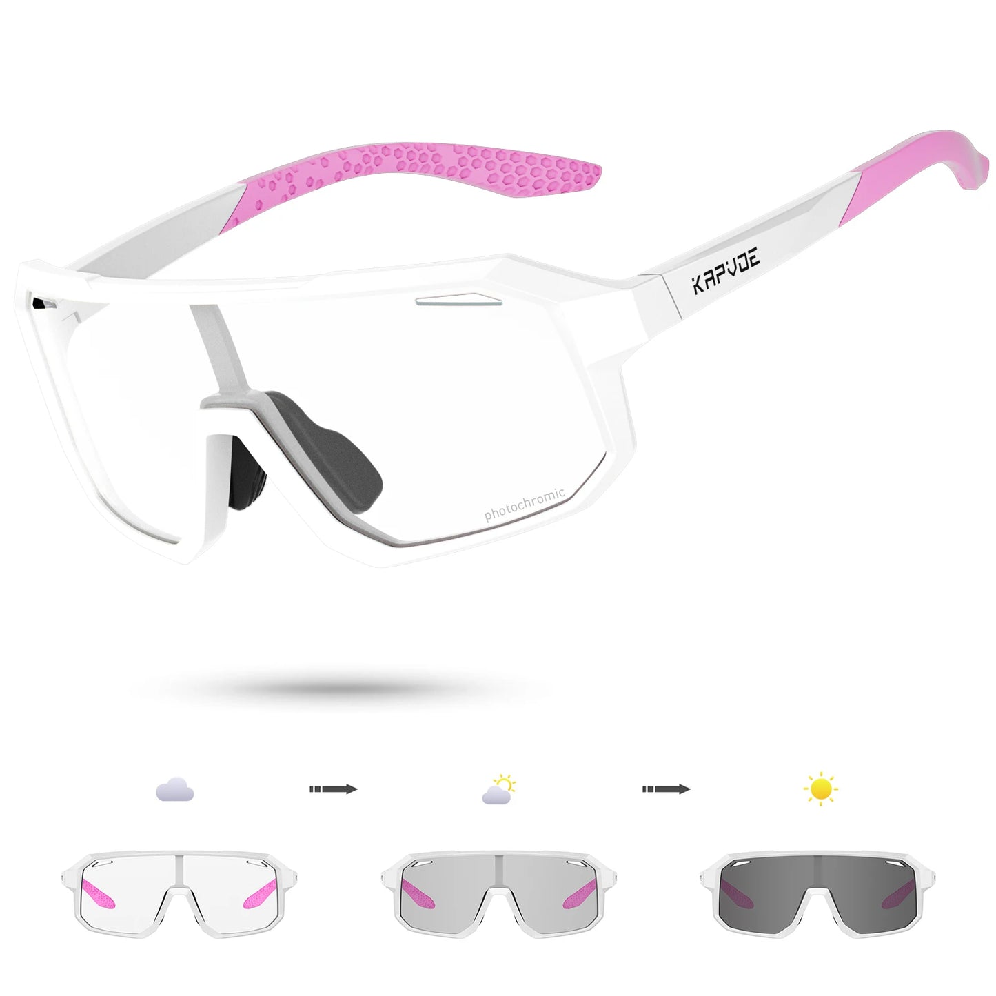 Kapvoe- Child Photochromic Sunglasses Sports Cycling Glasses Kids UV400 Boys Girls Fashion Bike Glasses Outdoor Bicycle Eyewear