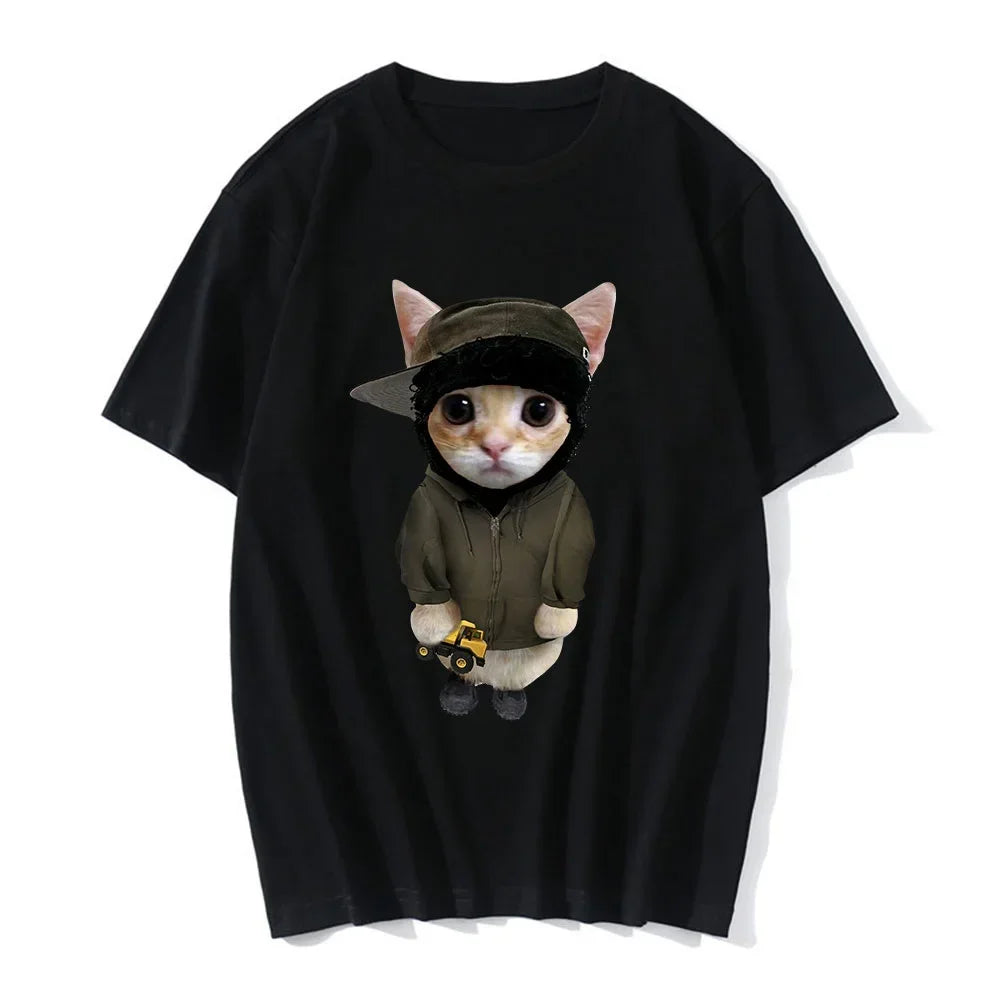 Funny Cat 3D Print Women Casual T-Shirt Women Men Summer Harajuku T Shirts Girl Boy Casual Fashion Clothes