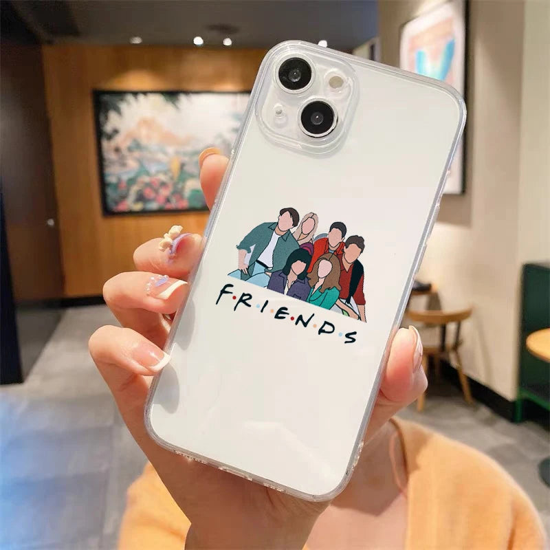 Friends TV Show Central Perk Luxury Transparent Soft Phone Case For iPhone 15 14 13 12 11 Pro Max XS X XR 7 8 Plus Cover Fundas