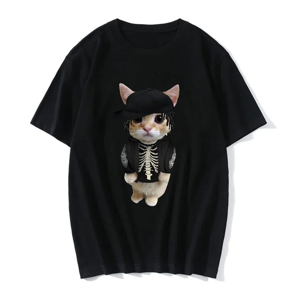 Funny Cat 3D Print Women Casual T-Shirt Women Men Summer Harajuku T Shirts Girl Boy Casual Fashion Clothes