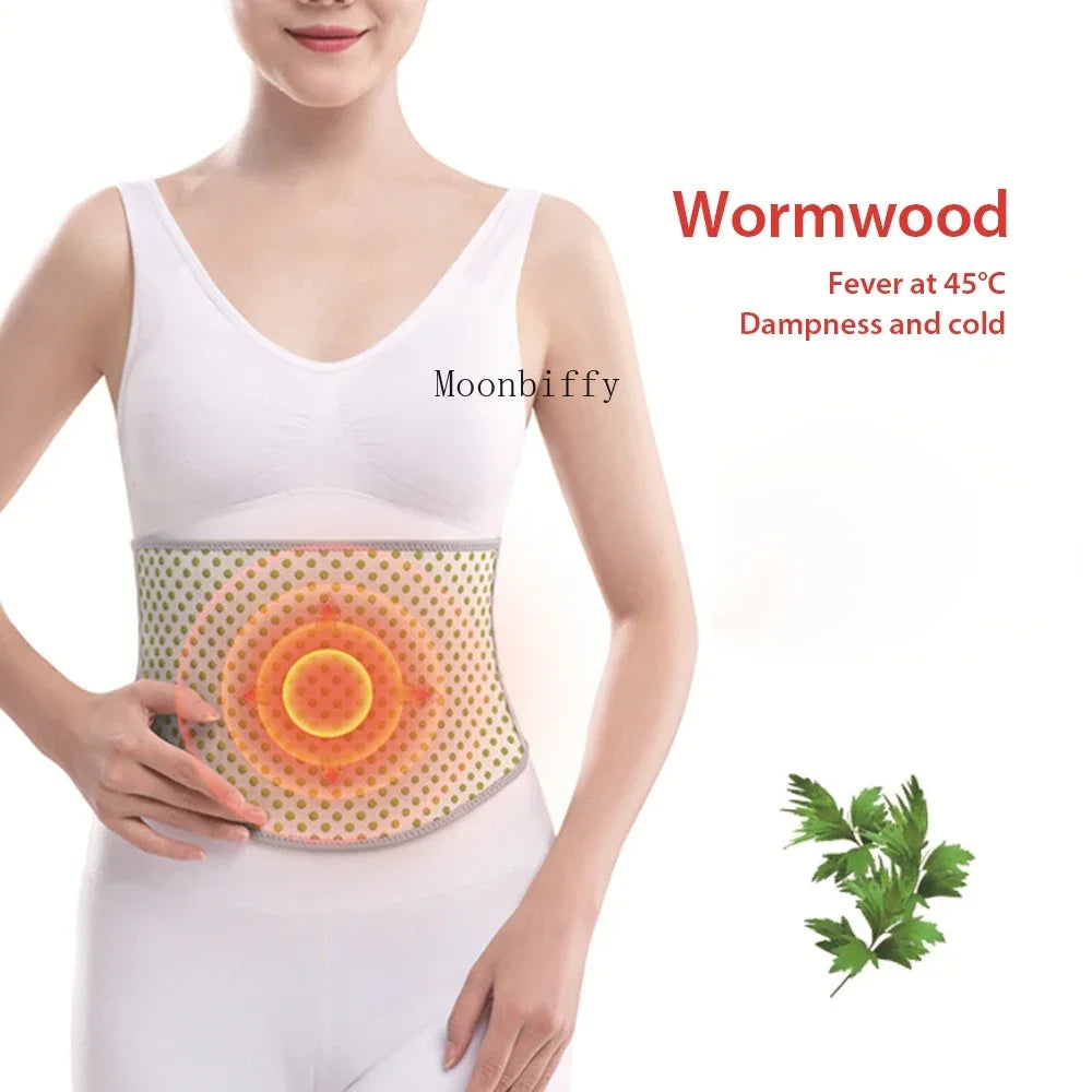 Wormwood FeverTherapy Waist Support Belt Self-Heating Lumbar Support Wrap Lower Back Brace Thin Soft Winter Binder Waistband