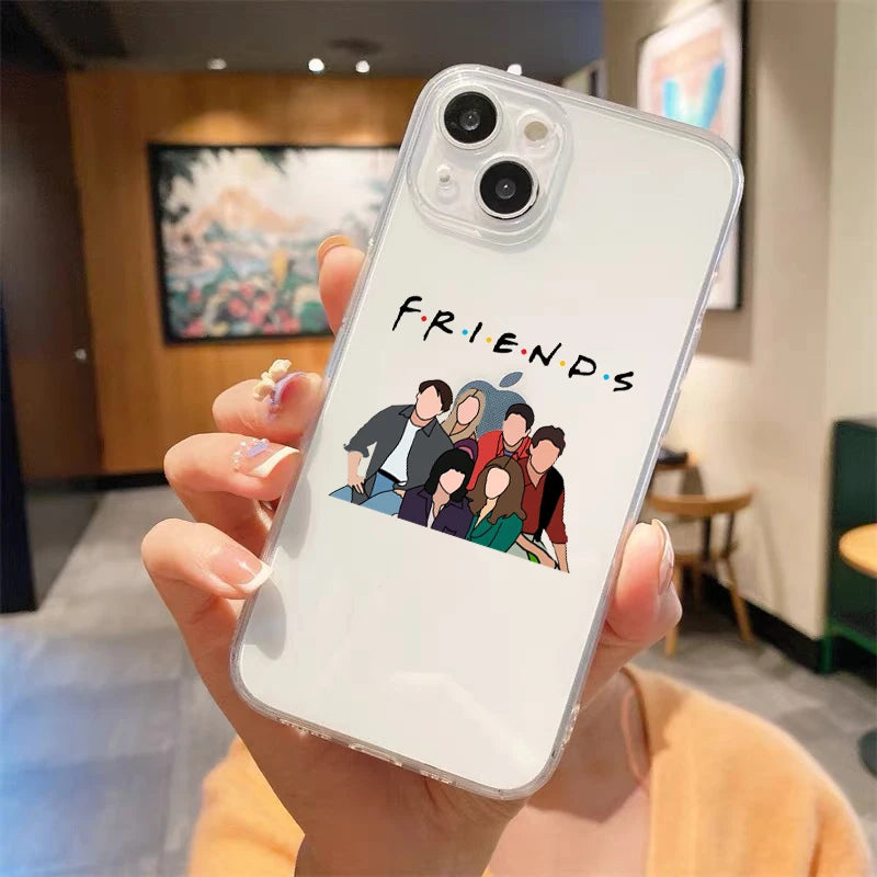 Friends TV Show Central Perk Luxury Transparent Soft Phone Case For iPhone 15 14 13 12 11 Pro Max XS X XR 7 8 Plus Cover Fundas