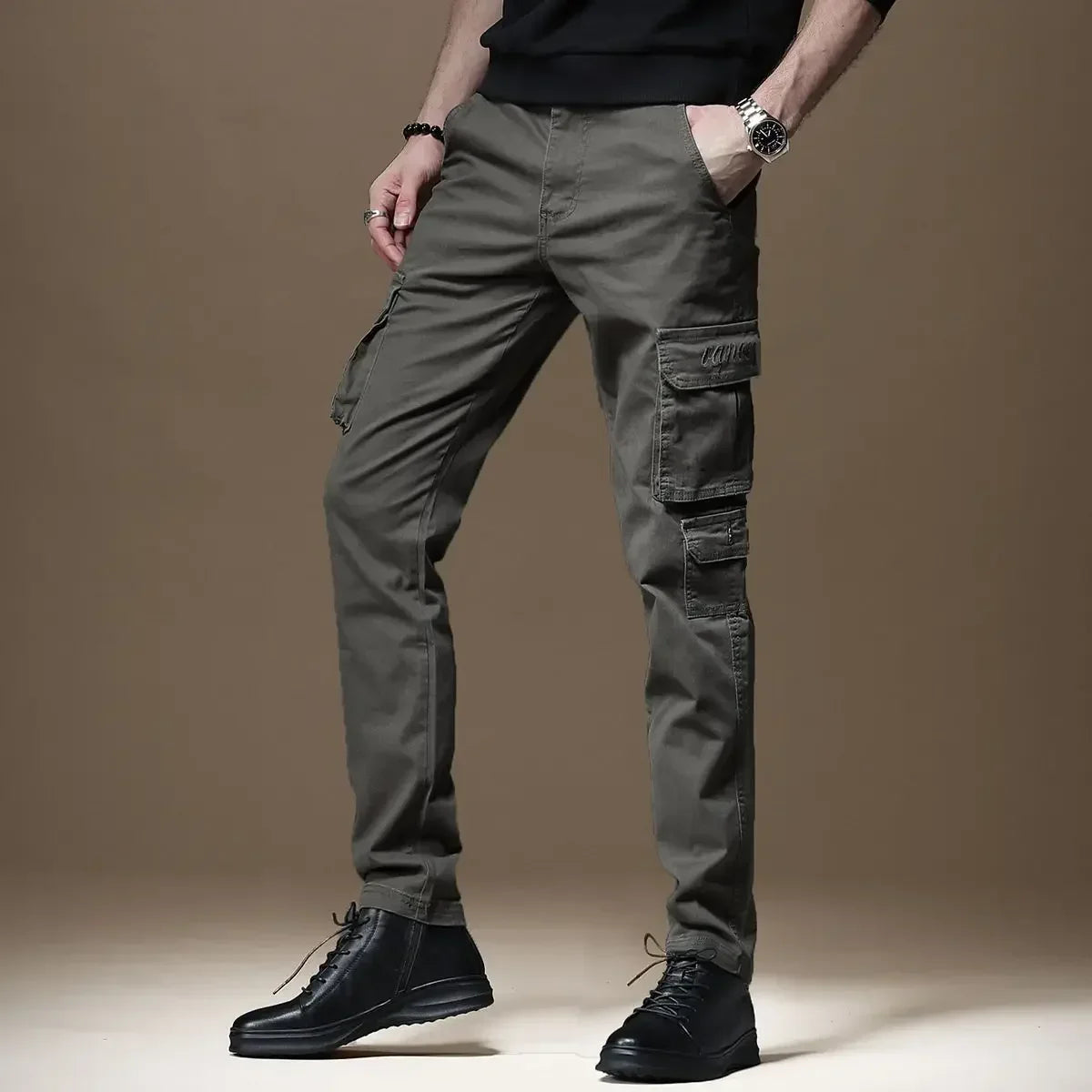 Trousers Man Black Slim Cargo Pants For Men Loose Korean Luxury With High Quality Long New In Oversize Designer Cheapest