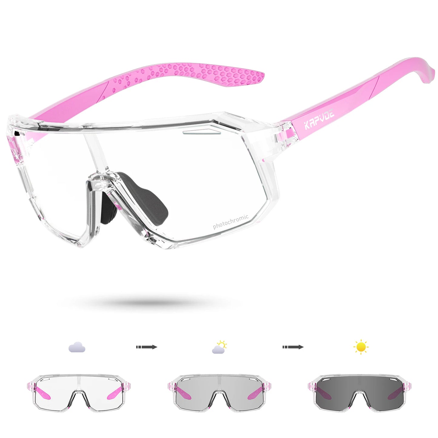 Kapvoe- Child Photochromic Sunglasses Sports Cycling Glasses Kids UV400 Boys Girls Fashion Bike Glasses Outdoor Bicycle Eyewear