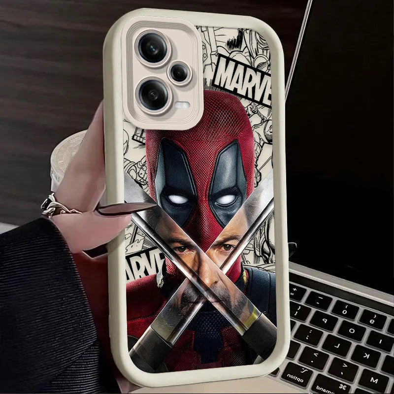 Marvel Deadpool Wolverine Phone Case for Xiaomi Redmi Note 13 12 11 Pro Plus 5G 12S 11S 10S 10 9 9S 8 12C 13C 4G A3 Soft Cover