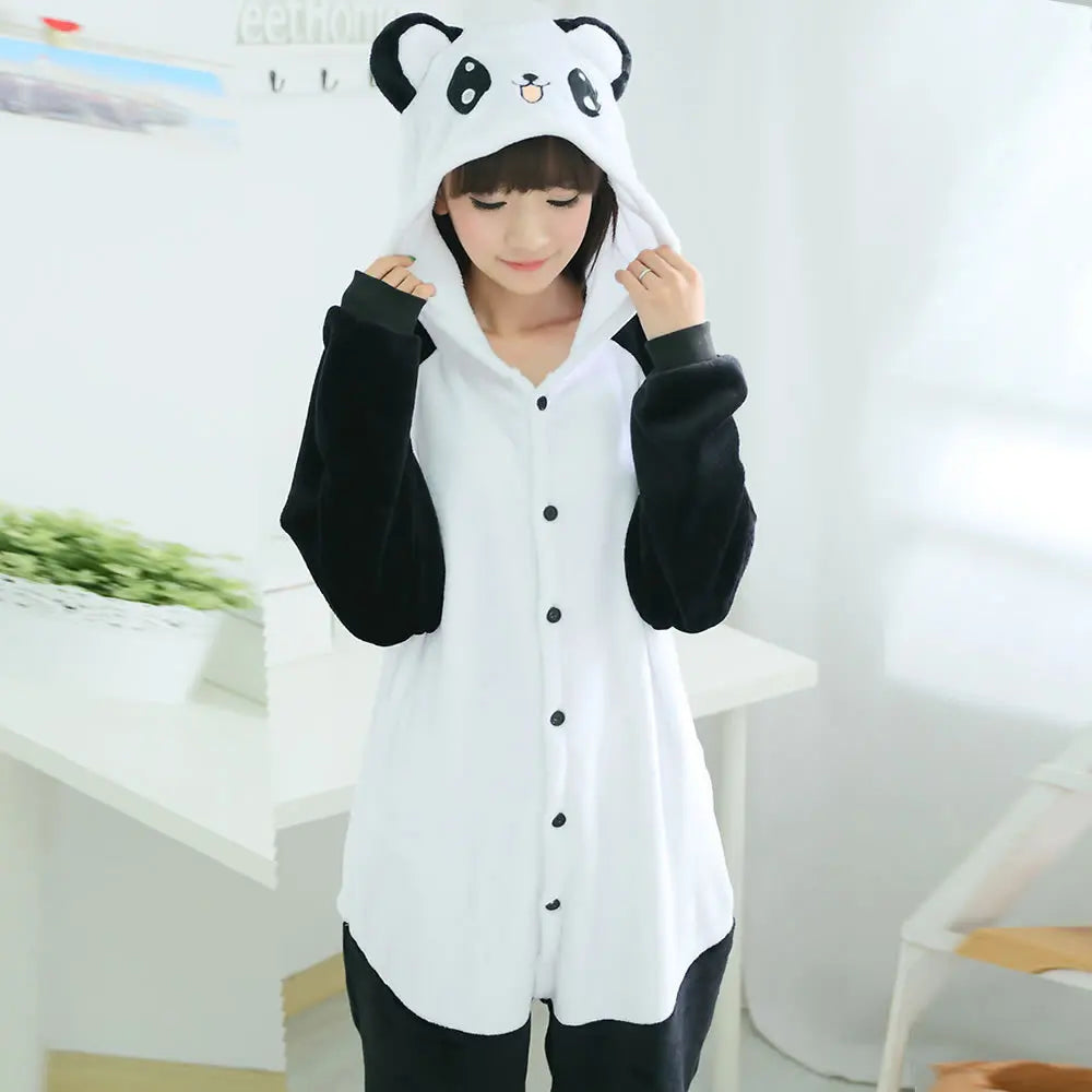 Unisex Adult Onesie Pajamas Bear Cat Animal One Piece Costume Halloween Christmas Cosplay Sleepwear Cartoon Frog Panda Jumpsuits