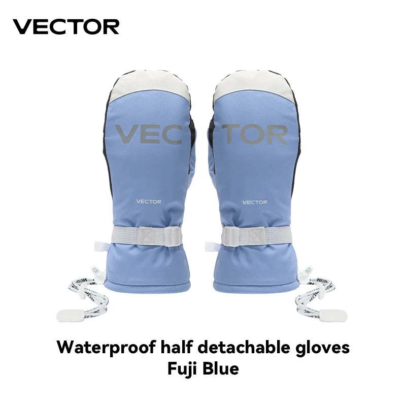 Vector Women's Men's Outdoor Double Board Snowboarding Waterproof Wear-resistant Semi Detachable Gloves 3M Cotton