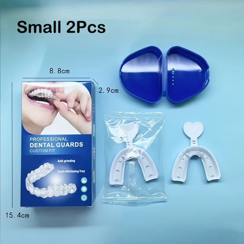 2 Pack Mouth Guard for Grinding Teeth with Tray Moldable Dental Guard for Sleeping Bruxism Teeth Whitening Protector Retainer