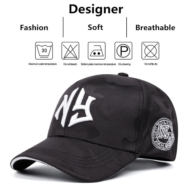 Fashion NY Three-dimensional Embroidery Baseball Hat Men Women Summer Sunscreen Cap Adjustable Bone Hat Snapback Hat