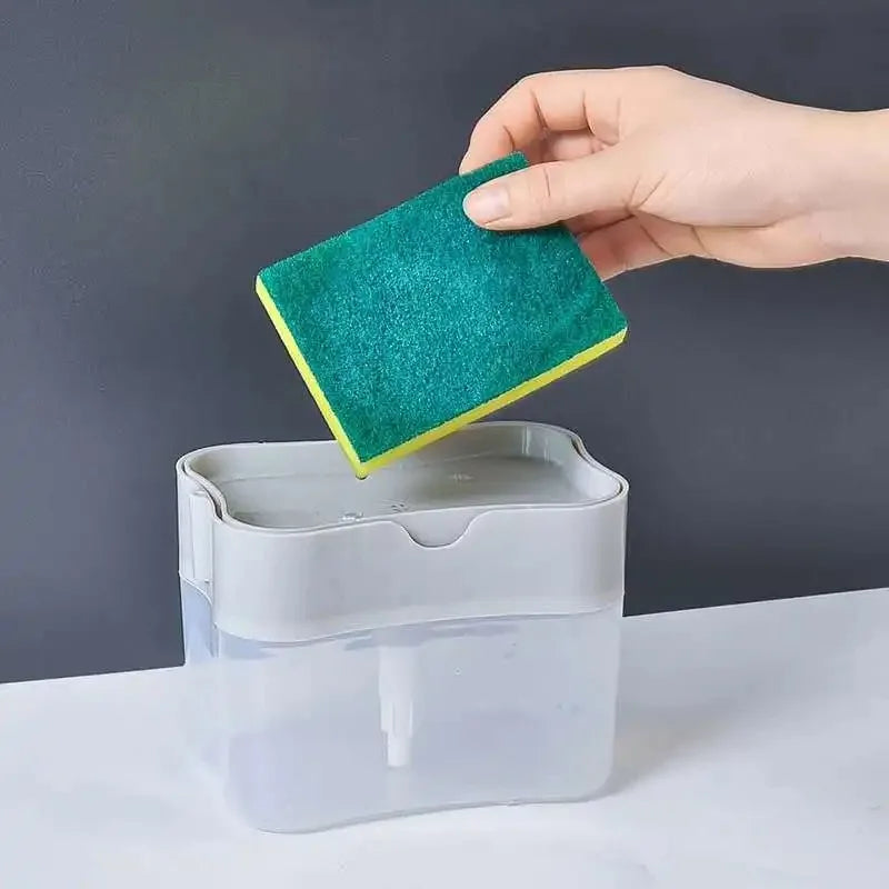 Dish Soap Press Liquid Outlet Box Press Type Automatic Filling Box Soap Box Scouring Pad Washing Liquid Storage Box