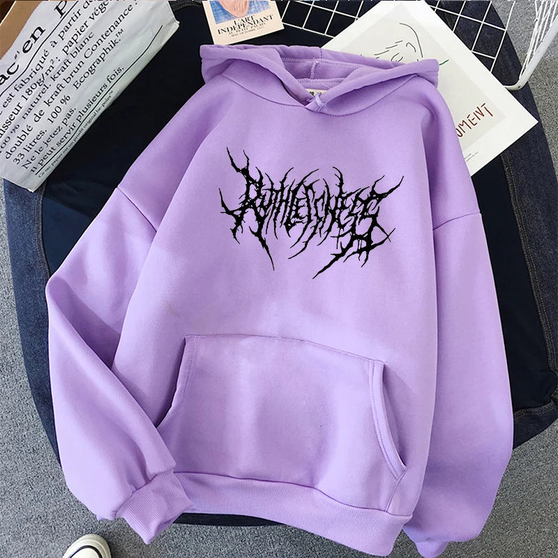 Casual Letter Punk Large Size Vintage Long Sleeve Ulzzang Dark Women Hooded Winter Gothic Sweatshirt Streetwear Sweatshirt