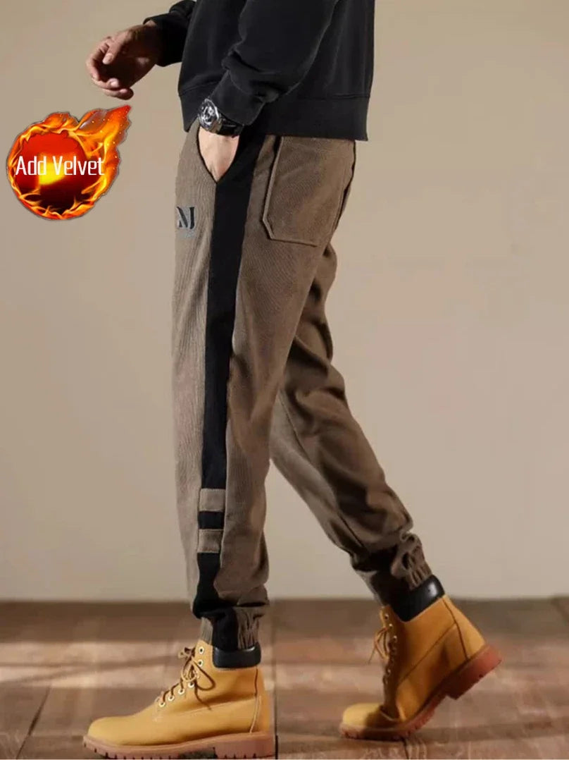 Fleece-lined Corduroy Trousers Man Baggy Cargo Pants For Men Street Luxury Aesthetic Cheapest Slacks Casual Techwear Designer